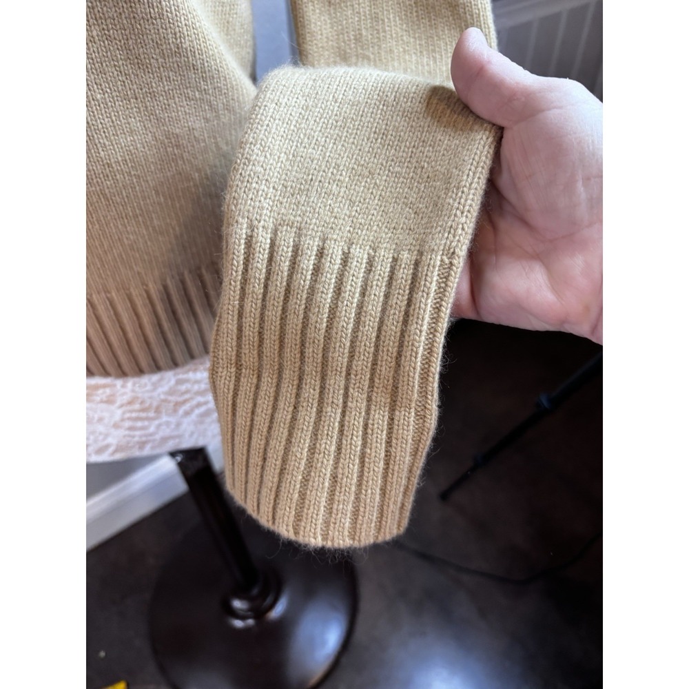 Ralph Lauren Merino Wool Angora Cashmere Tan Mock Neck Turtleneck S Old Money - Picture 3 of 9